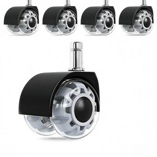 Simple Trending 사무실 의자 바퀴 튼튼한 캐스터 카펫 및 견목 바닥용 교체 고무 5.1cm(2인치) 범용 핏 5개 세트, Simple Trending 사무실 의자 바퀴, 튼튼한