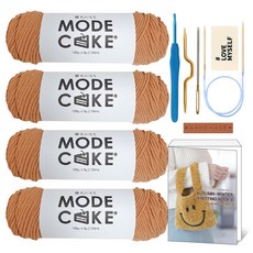 Knitt 素色針織線 100g 4入+DIY工具組, 04_米棕色