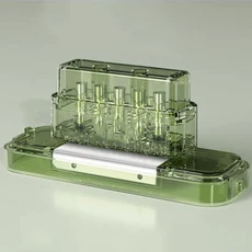 원형 펀칭기 데스크탑 정리 노트 파일 제본 개학 사무용품에 적합한 투명 5홀 펀치, 03 green