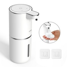 MIGA 거품/젤타입 자동 디스펜서 손세정기 충전식 비접촉 핸드워시 거품비누 화장실 주방세제 욕실 벽걸이 싱크대 손세정기, 거품타입 화이트, 1개