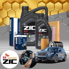링컨 코세어(20~) 2.0 가솔린 지크 프리미엄 5w30 합성엔진오일 필터세트 6Liter, 1개