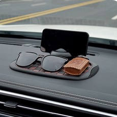 대시보드 논슬립패드 거치대 차량용 핸드폰거치 상단, 블랙+브라운