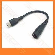 祥昌電子 Type-C 轉 DC 公轉接線，DC 5.5 x 2.1 / 5.5 x 2.5 規格，14cm 短線, 1個