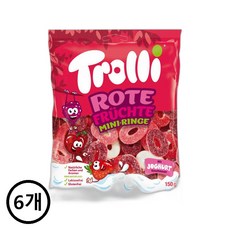 트롤리 레드프루트 미니링 젤리, 150g, 6개