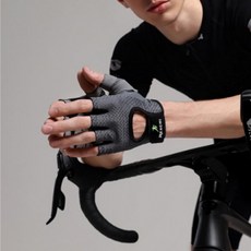 잘되는 통풍 오토바이 스포츠 장갑 헬스 그립 운전용 자전거 미끄럼방지 메쉬 반장갑 라이딩, 1개, 블랙_M