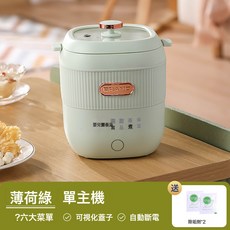 燉盅隔水燉家用燕窩寶寶嬰兒輔食煮粥小型陶瓷電燉鍋烹飪機白瓷, 薄荷綠+500ML陶瓷燉盅:隔水燉