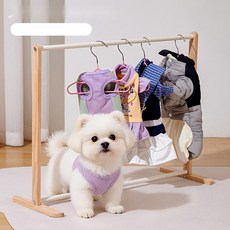 강아지옷걸이 행거 스탠드형 이동식 고양이 옷보관함, 5. 스몰 원목