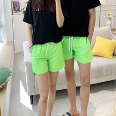 소베라 컬러 비치 남자 여자 반바지 수영 커플 휴양지