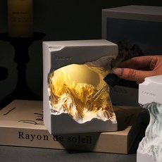 GUKINN 日照金山香薰擴香石擺件, 金色日照雪山 非禮盒送精油25