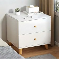 모던 심플 침대 협탁 2단 원목 협탁서랍장 수납장 CTG06, 1개, 화이트