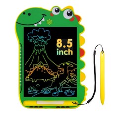 어나더토이 공룡 LCD 컬러 유아 드로잉 패드 8.5인치 (22cm) 전자칠판 끈드로잉패드 낙서장 펜 분실방지 줄 포함, 그린, 1개