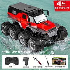 오프로드 수륙양용 RC카 익스트림 대형 자동차 무선, 삼중 배터리 [120분], 1개, 지프 아머드 레드