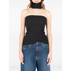 소시에떼아노님 스트랩리스 울 탑