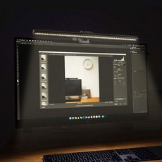 간단 설치 각도조절 모니터 스크린 10단 LED 스탠드 조명 독서등 와이드, 블랙