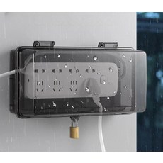 멀티탭 방수케이스 야외 방우 보호커버 실외 덮개 블랙 확장형 잠금장치 포함, 투명 확장형 잠금장치 포함