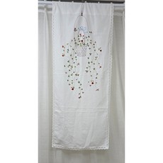 광목 자수 가린막커튼