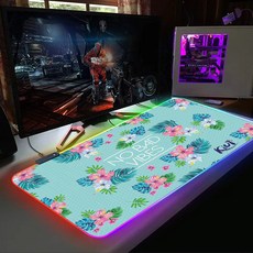 72H發貨臺灣遊戲發光鼠標墊 RGB炫彩大尺寸加厚防滑LED桌墊 電競鍵盤墊, 1個, 款式一,25.30.4