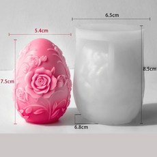 부활절 달걀 양초 몰드 향기로운 꽃 모양 석고 공예 홈 데코용, Color: 2. B, 1개