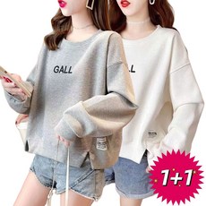 1+1 여성 맨투맨 패션 캐주얼 라운드 긴팔티 루즈핏 티셔츠 JHPL7472 44