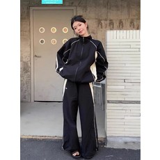 【炸街港風】運動套裝 衝鋒衣 運動服 速乾衣 外套 兩件套 男女同款 寬鬆休閒 時尚潮流 街頭健身出行