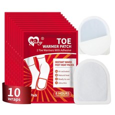 IFORY 발가락 워머 오래 지속 무취 공기 활성화 자체 접착 풋 최대 8시간 열 피트 10쌍 초박형 일회용 241262, IFORY 발가락 워머 - 오래 지속 무취 공기 활성화