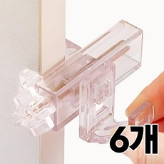 웨버몰 가로세로 자유자재 무타공 나사형 후크, 6개, 투명