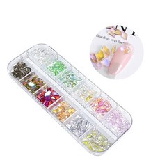 네일아트 언포일 레진 투명 얼음 스톤 12칸 300p 세트yh.1+2def