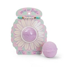 CAIT + CO \"You're My Bestie 배쓰밤 & 우정 팔찌 선물 세트 코코넛 밀크 향 목욕 피즐(99.2g(3.5온스)) 비즈 BESTIE 팔찌 포함 - 친한 친구, CAIT + CO "You're My BesTIE 타이