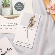 有感選物 台灣現貨 乾燥花賀卡 滿天星卡片 送禮卡片 母親節卡片 生日卡片, 情人草, 1個