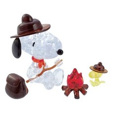 DIY 크리스탈 입체 퍼즐 스누피 캠핑 43조각, 핫트랙스 DIY 크리스탈 입체 퍼즐 스누피 캠핑 43조