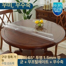원형 테이블보 투명 깔판 방수 식탁커버 비닐 원탁, 항균 투명 3.0 1.5mm, 85cm, 표준
