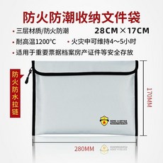FANTRON 防火防潮收納文件袋, 1個, 小號灰, 小號灰