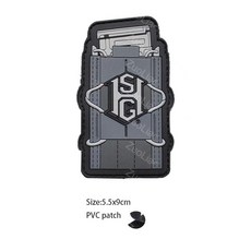 臺灣發貨- 新品魔術貼補丁Q版武器貼章魔術貼膠章橡膠徽章 3D PVC 滴塑工藝超多細節徽章士氣包貼, PVC patch  16