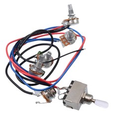 Lp 일렉트릭 기타 픽업 배선 하네스 키트 2T2V 500K 냄비 듀얼 험버커 Gibson Les Pual 스타일 기타 교체 용 잭이있는 3 웨이 스위치, 하나, 보여진 바와 같이, 1개