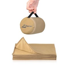 Litume 여행용 담요 경량 및 통기성 170.2 x 121.9cm(67 x 48인치) 여행자를 위한 부드러운 비행기 비행 담요 기차 캠프 백패킹 사무실 가정용 보, Litume 여행용 담요 경량 및 통기성, 170.2, 크리미 브라운
