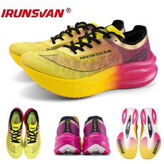 IRUNSVAN HEAT1.0 나일론 카본 플레이트 전문 마라톤 러닝화 남성용 경량 쿠셔닝 트레이닝 아웃도어 스니커즈 여성용