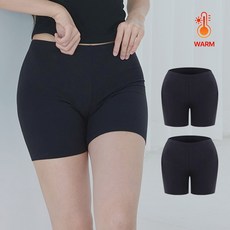 2매 핑크앤다이아 여성 슬림기모 속바지 3부 5부 겨울용 따뜻한 학생 치마 교복 이너팬츠