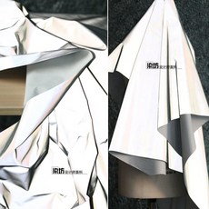 銀灰進口夜光反光佈 安全警示麵料, 1個, 夜光佈反色銀幅寬140長50,半米 多買連續不裁開