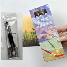 美術繪畫工具專業繪畫工具 油畫棒專用筆揉擦筆畫筆重彩蠟筆刮刀工具組過渡揉搓調色暈染筆, 1個, 【2支雙頭+3支單頭】全套
