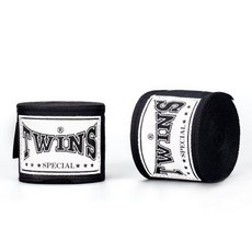 古川小夫 3米 5米 TWINS 泰拳 拳擊手綁帶 BOXING Hand Wraps手綁帶 無彈性 綁帶 - 黑, 3米窄版, 1個