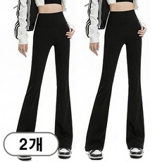 차쿠 1+1 여성 나팔 레깅스 뱃살커버 보정 부츠컷 레깅스 겨울 기모 (2세트)