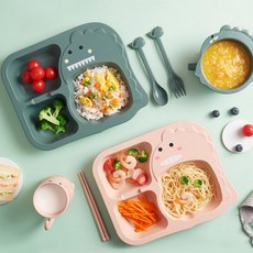 신학교 입학선물 신학생 유아 어린이 아기 공룡 식기 세트, 1개, 2공룡식판세트-핑크