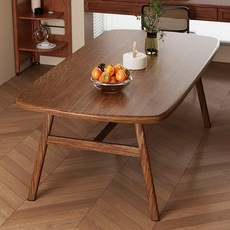 홈컴 식탁 입식 테이블 사각형 1200x600mm, 4인용, 브라우