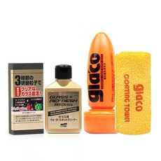 소프트99 글라코 NEW G-4X G-73 자동차 유리 발수코팅제 초강력 유막제거제 세트, 1개