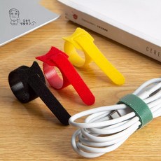 컬러 벨크로 타이 케이블 선 정리 찍찍이 홀더 전선정리, 블루, 50P