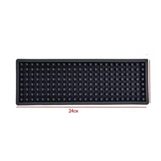 직판 PVC 소프트 고무 미끄럼 방지 배수 패드 단열 컵 매트 블랙 사각 바 식탁, 19 2481.25CM (24 x 8 x 1.25cm), 01 0x0센티미터