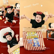 兒童攝影服裝米老鼠卡通造型百天寶寶生日場景影樓拍照寫真周歲照