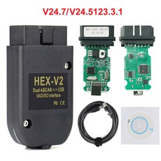 VAG 스캐너 OBD2 케이블 도구 VAGCOM COM 다국어 V2 7 KKL V24 HEX 진단, english, 1개