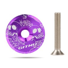 自行車山地車公路車鐳鵰炫酷把立蓋碗組上蓋自行車把立配件, 紫色-006, 1個