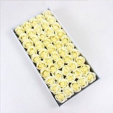 情人節三層仿真香皂玫瑰花禮盒：DIY花束材料包，2.5萬人好評，多層次設計，打造獨特浪漫。, 香檳一盒/50朵, 1個